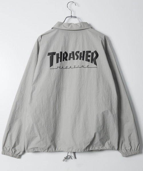 THRASHER（スラッシャー）の「【at】〔THRASHER/スラッシャー〕ナイロン ロゴプリント コーチジャケット（ナイロンジャケット・メンズ・カーキ/ブラック/ライトグレー・LARGE/MEDIUM）」の15枚目の写真