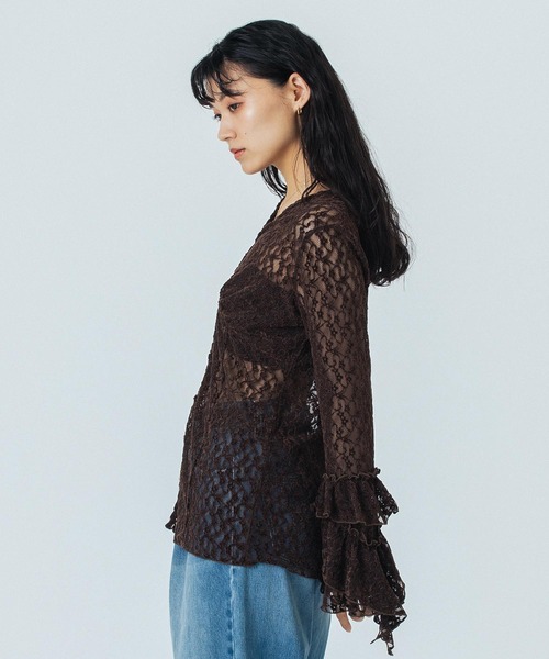 セール】(CREOLME)LACE L/S TOP（Tシャツ/カットソー）｜ROSE BUD