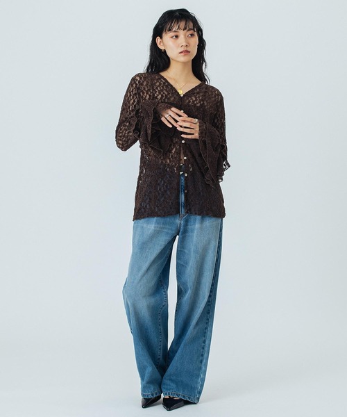 ROSE BUD（ローズバッド）の「(CREOLME)LACE L/S TOP（Tシャツ/カットソー・レディース・ブラック/ブラウン/ホワイト・ONE SIZE）」の20枚目の写真