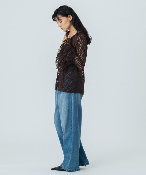 ROSE BUD（ローズバッド）の「(CREOLME)LACE L/S TOP（Tシャツ/カットソー・レディース・ブラック/ブラウン/ホワイト・ONE SIZE）」の22枚目の写真