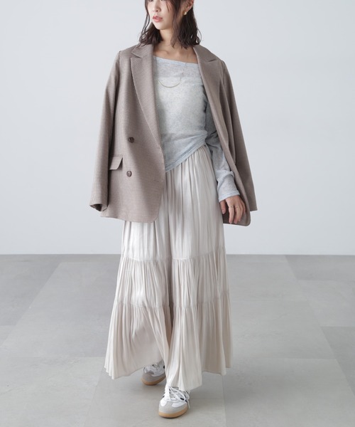 FREE'S MART（フリーズマート）の「【お気に入り7000人突破！】ダブルブレストジャケット（テーラードジャケット・レディース・ネイビー/ベージュ系その他/ブラウン系その他・SMALL/MEDIUM）」の4枚目の写真