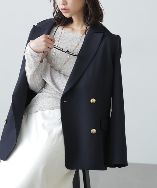 FREE'S MART（フリーズマート）の「【お気に入り7000人突破！】ダブルブレストジャケット（テーラードジャケット・レディース・ネイビー/ベージュ系その他/ブラウン系その他・SMALL/MEDIUM）」の9枚目の写真