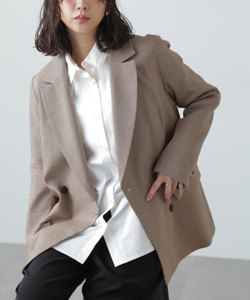 FREE'S MART（フリーズマート）の「【お気に入り7000人突破！】ダブルブレストジャケット（テーラードジャケット・レディース・ネイビー/ベージュ系その他/ブラウン系その他・SMALL/MEDIUM）」の10枚目の写真