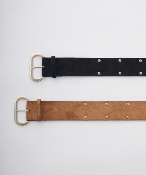 idem（イデム）の「suede double studs belt / スエードダブルスタッズベルト（ベルト・レディース・ブラック/ブラウン・FREE）」の9枚目の写真