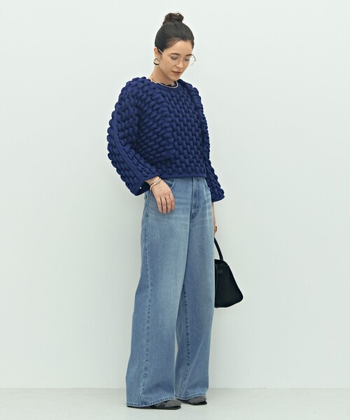 Laraaji(ララージ)の「《手洗い可能》3D柄ボレロカーディガン(カーディガン/ボレロ・レディース・ブラック/ブルー・38)」の7枚目の写真