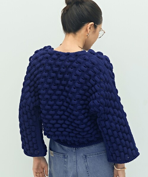 Laraaji(ララージ)の「《手洗い可能》3D柄ボレロカーディガン(カーディガン/ボレロ・レディース・ブラック/ブルー・38)」の9枚目の写真