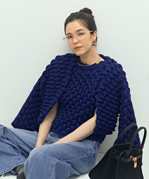 Laraaji(ララージ)の「《手洗い可能》3D柄ボレロカーディガン(カーディガン/ボレロ・レディース・ブラック/ブルー・38)」の11枚目の写真