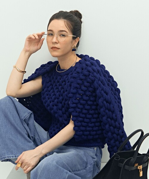 Laraaji(ララージ)の「《手洗い可能》3D柄ボレロカーディガン(カーディガン/ボレロ・レディース・ブラック/ブルー・38)」の12枚目の写真