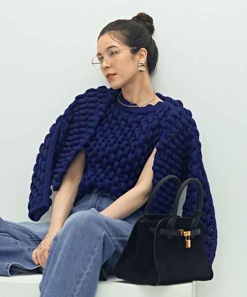 Laraaji(ララージ)の「《手洗い可能》3D柄ボレロカーディガン(カーディガン/ボレロ・レディース・ブラック/ブルー・38)」の14枚目の写真