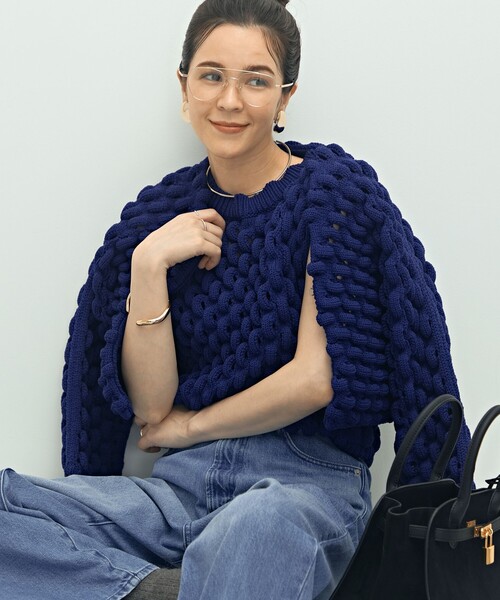 Laraaji(ララージ)の「《手洗い可能》3D柄ボレロカーディガン(カーディガン/ボレロ・レディース・ブラック/ブルー・38)」の15枚目の写真