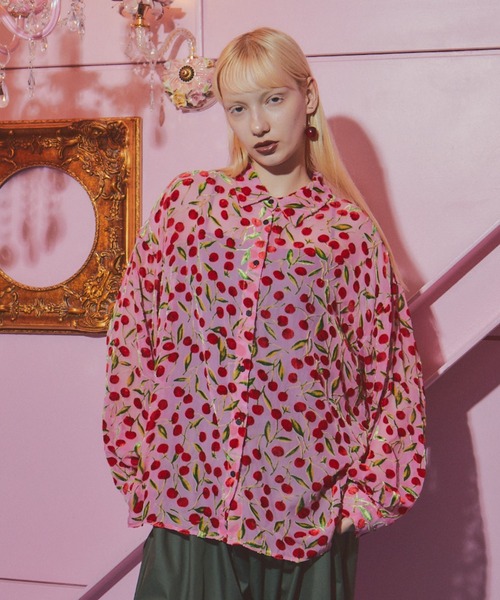 manana suerte シアーフロッキーチェリーシャツ SPECIAL EDITION シアーフロッキーチェリーシャツ（シャツ/ブラウス