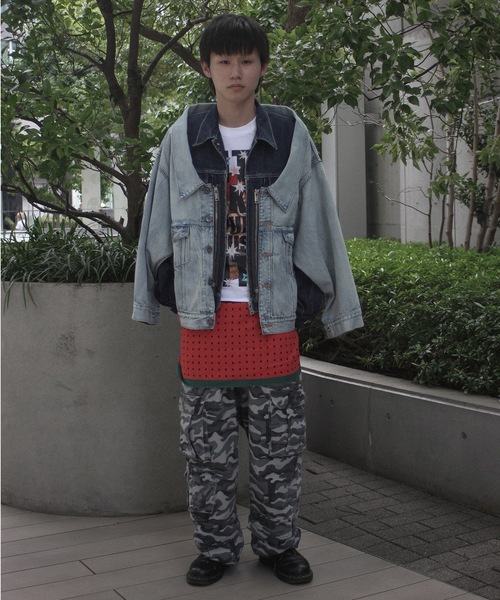 amok(アモク)の「TWO-IN-ONE DENIM JACKET(デニムジャケット・メンズ・ライトインディゴブルー/インディゴブルー・L/M/S)」の20枚目の写真