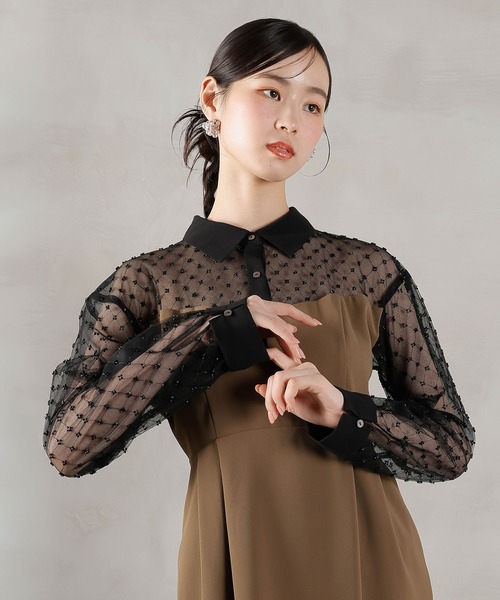 Kana 結婚式 ドレス オケージョンドレス Kana ドレス チュール レース ペプラム 結婚式 お呼ばれ