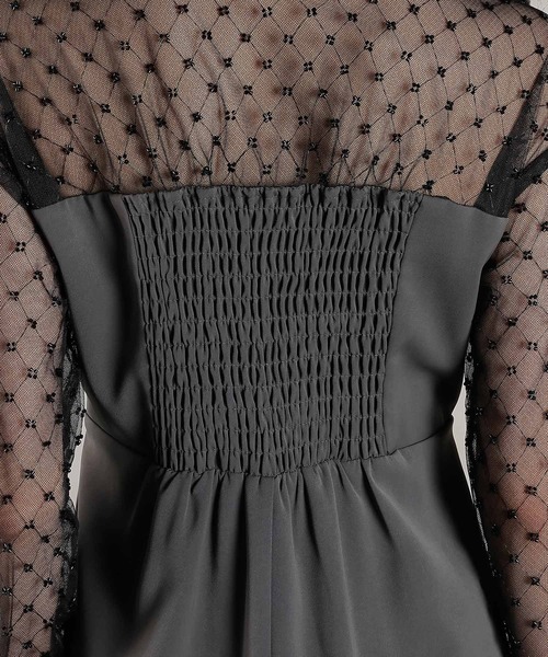 kana オケージョンドレス Kana ドレス シック フラワー刺繍 パーティー 結婚式 お呼ばれ