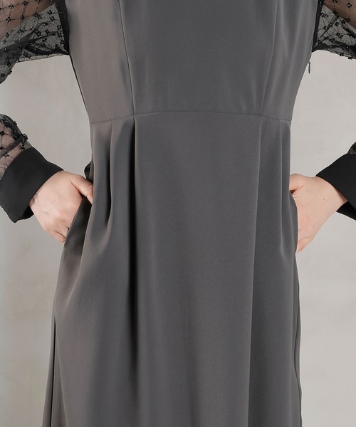 ドットチュール シャツ ドレス パーティー 結婚式 お呼ばれ