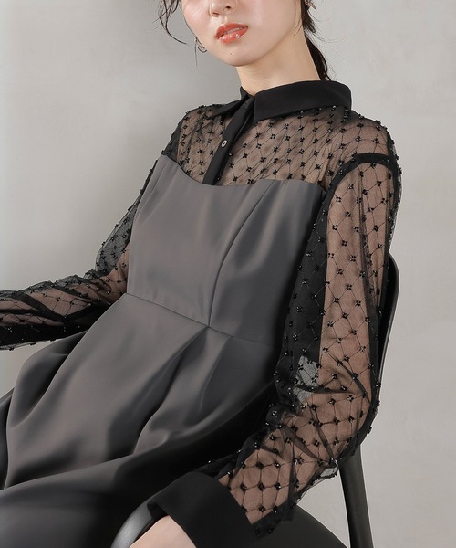 Kana 結婚式 ドレス オケージョンドレス Kana ドレス チュール レース ペプラム 結婚式 お呼ばれ