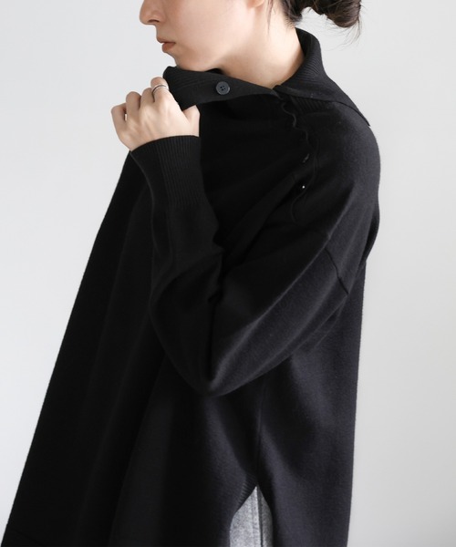 select MOCA(セレクトモカ)の「サイドボタンタートルネックニット(ニット/セーター・レディース・ブラック/ベージュ/グレー・FREE)」の16枚目の写真