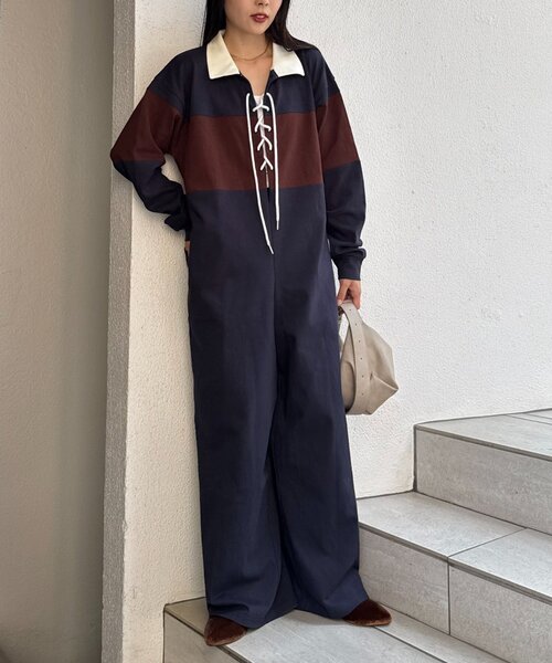 PEARYGATES・オールインワン セール】□【willow】レースアップラガーオールインワン（サロペット