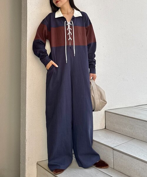 セール】□【willow】レースアップラガーオールインワン