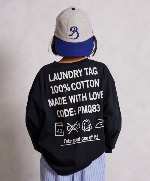 PAIRMANON STREET（ペアマノンストリート）の「【綿100%】バックプリント 長袖 Tシャツ【PAIRMANON STREET】（Tシャツ/カットソー・キッズ・レッド/ベージュ系その他/ホワイト系その他3/ホワイト/ブラック系その他/ホワイト系その他2/ブラック系その他3/ブラック/ブラック系その他2/ベージュ/イエロー/ネイビー/ミント/ホワイト系その他・150/130/120/140/110/160/100/90）」の7枚目の写真