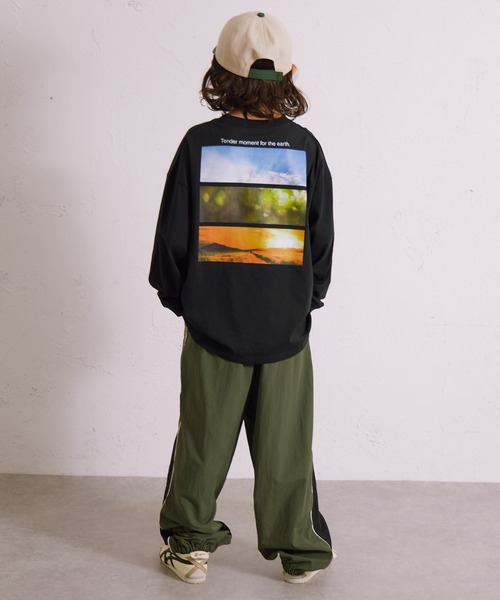 PAIRMANON STREET（ペアマノンストリート）の「【綿100%】バックプリント 長袖 Tシャツ【PAIRMANON STREET】（Tシャツ/カットソー・キッズ・レッド/ベージュ系その他/ホワイト系その他3/ホワイト/ブラック系その他/ホワイト系その他2/ブラック系その他3/ブラック/ブラック系その他2/ベージュ/イエロー/ネイビー/ミント/ホワイト系その他・150/130/120/140/110/160/100/90）」の21枚目の写真