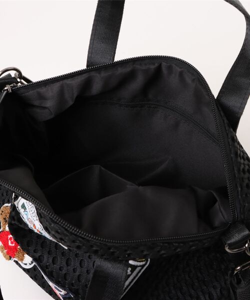 florist（フローリスト）の「【2size展開/M・L】2WAY ラッセルメッシュカスタムワッペンボストンバッグ/ショルダーバッグ/トラベルバッグ（ボストンバッグ・レディース・ブラック系3/ブラック系4/ブラック系2/ブラック系1・M/L）」の14枚目の写真