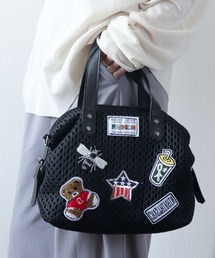 florist | 【2size展開/M・L】2WAY ラッセルメッシュカスタムワッペンボストンバッグ/ショルダーバッグ/トラベルバッグ(ボストンバッグ)