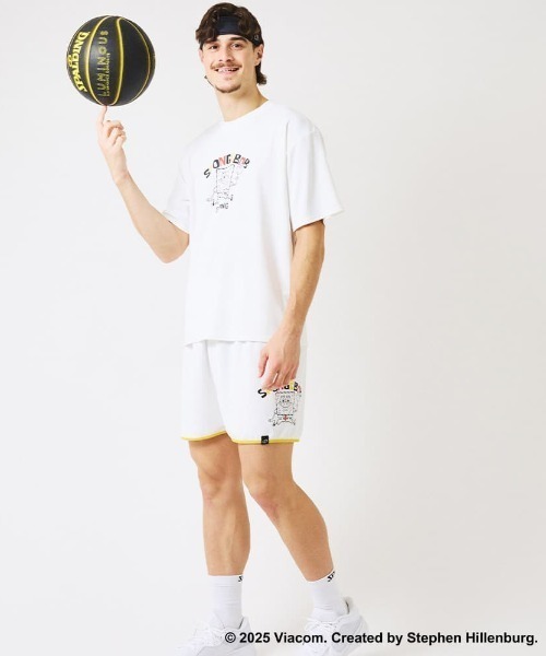 SPALDING(スポルディング)の「【SPALDING/スポルディング】プラクティスパンツ スポンジ・ボブ パペット/キャラクター・ハーフパンツ(その他パンツ・メンズ・ブラック/ホワイト・LARGE/MEDIUM)」の1枚目の写真