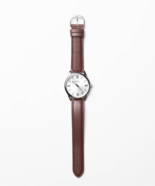 CASIO(カシオ)の「/CASIO(カシオ)/STANDARD MENS ROUND LETHER(アナログ腕時計・メンズ・ブラック系その他/ブルー系その他/シルバー系その他/ネイビー/ホワイト/ブラック/シルバー・FREE)」の1枚目の写真
