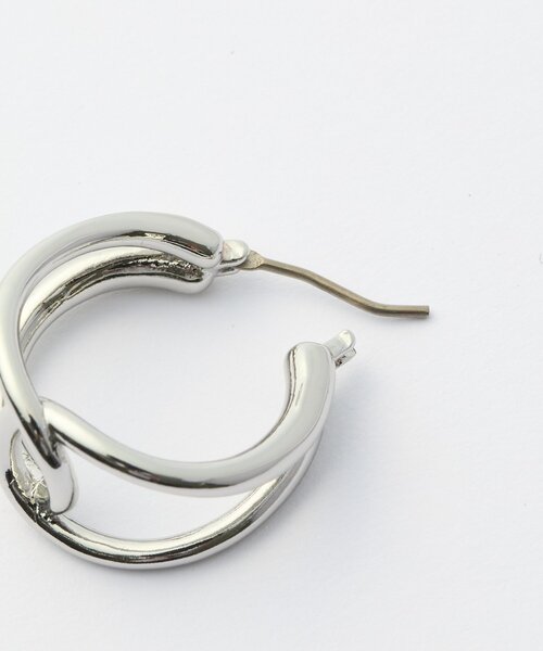 DISCOAT（ディスコート）の「【GOLDY】ダブルフープピアス（ピアス（両耳用）・レディース・シルバー/ゴールド・FREE）」の3枚目の写真