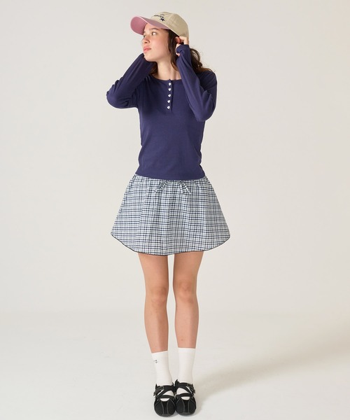 TINA：JOJUN（ティーナジョジュン）の「ハートボタン ヘンリーネック ロンT TINA：JOJUN（Tシャツ/カットソー・レディース・ネイビー/ホワイト/ピンク・M）」の18枚目の写真