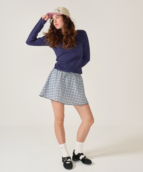 TINA：JOJUN（ティーナジョジュン）の「ハートボタン ヘンリーネック ロンT TINA：JOJUN（Tシャツ/カットソー・レディース・ネイビー/ホワイト/ピンク・M）」の19枚目の写真