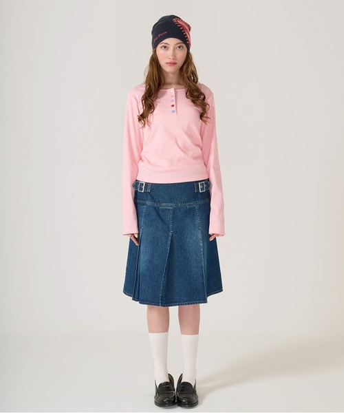 TINA：JOJUN（ティーナジョジュン）の「ハートボタン ヘンリーネック ロンT TINA：JOJUN（Tシャツ/カットソー・レディース・ネイビー/ホワイト/ピンク・M）」の21枚目の写真