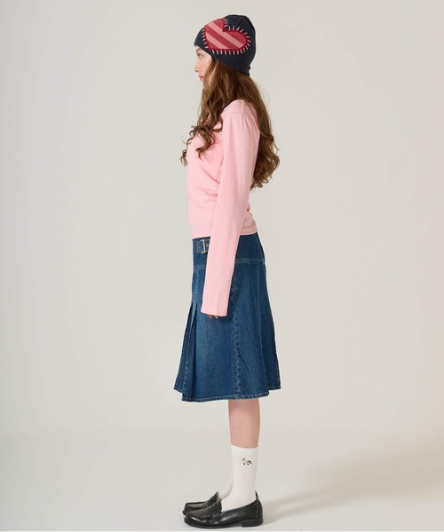 TINA：JOJUN（ティーナジョジュン）の「ハートボタン ヘンリーネック ロンT TINA：JOJUN（Tシャツ/カットソー・レディース・ネイビー/ホワイト/ピンク・M）」の22枚目の写真