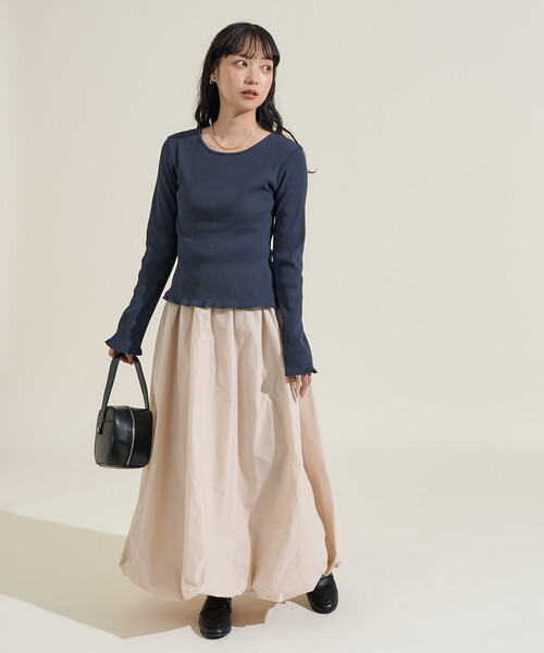 FREAK'S STORE（フリークスストア）の「カットリブ 2WAYコンパクトカーディガン（カーディガン/ボレロ・レディース・ワイン/マスタード/ネイビー・ﾌﾘ-）」の10枚目の写真