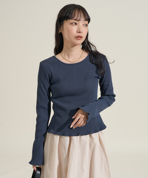 FREAK'S STORE（フリークスストア）の「カットリブ 2WAYコンパクトカーディガン（カーディガン/ボレロ・レディース・ワイン/マスタード/ネイビー・ﾌﾘ-）」の13枚目の写真