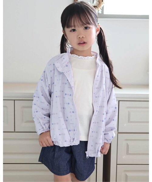 apres les cours(アプレレクール)の「【WEB限定/ジュニア対応】ウィンドブレーカー(ブルゾン・キッズ・ブルー/ベージュ/ラベンダー/ピンク・90/100/110/120/130/140/80)」の6枚目の写真