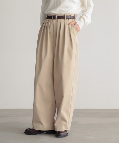for/c（フォーシー）の「[低身長/高身長向けサイズ有]はっ水ストレッチチノ4本タックパンツ【サスティナブル】（チノパンツ・レディース・ベージュ/ブラック/ネイビー・TM/L/LL/M/PM）」の11枚目の写真