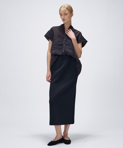cloenc(クロエンス)の「【マシンウォッシュ】シアーフレンチスリーブシャツ(シャツ/ブラウス・レディース・ライトグリーン/ダークブラウン/スミクロ・02)」の17枚目の写真