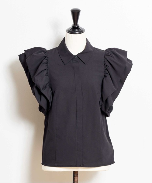 NOELA(ノエラ)の「ボリュームスリーブブラウス(シャツ/ブラウス・レディース・ブラック/オフホワイト・フリー)」の2枚目の写真