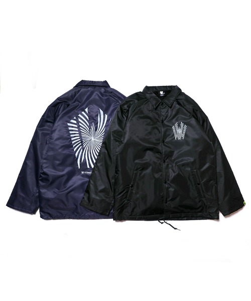 [W] by VIRGOwearworks（ダブリューバイヴァルゴウェアーワークス）の「Warp logo coach jacket（ナイロンジャケット・メンズ・ブラック/ネイビー・MEDIUM/LARGE/X-LARGE）」の5枚目の写真