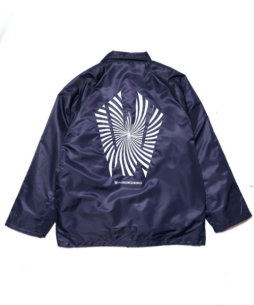 [W] by VIRGOwearworks（ダブリューバイヴァルゴウェアーワークス）の「Warp logo coach jacket（ナイロンジャケット・メンズ・ブラック/ネイビー・MEDIUM/LARGE/X-LARGE）」の8枚目の写真