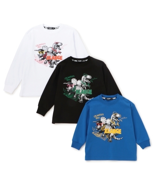 XLARGE KIDS（エクストララージキッズ）の「DJ恐竜長袖Tシャツ（Tシャツ/カットソー・キッズ・ホワイト/ブルー/ブラック・110cm/120cm/80ｃｍ/90cm/100cm/130cm/140cm）」の9枚目の写真
