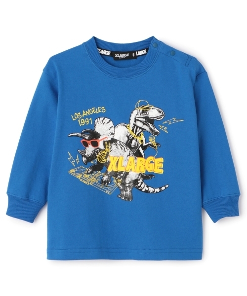 XLARGE KIDS（エクストララージキッズ）の「DJ恐竜長袖Tシャツ（Tシャツ/カットソー・キッズ・ホワイト/ブルー/ブラック・110cm/120cm/80ｃｍ/90cm/100cm/130cm/140cm）」の10枚目の写真