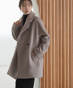 CINOH/チノ】別注 WOOL CASIMERE W FACE COAT/ウールカシミア