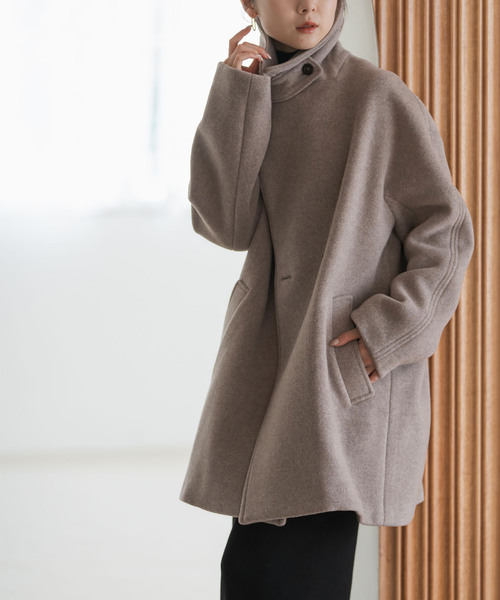 さと＊NOBLE MTRビッグカラーPコート　ベージュ　 サイズ36 Noble（ノーブル）の「《予約》MTRビッグカラーPコート（）」 - WEAR