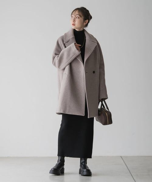 さと＊NOBLE MTRビッグカラーPコート　ベージュ　 サイズ36 さと＊NOBLE MTRビッグカラーPコート ベージュ サイズ36 Noble