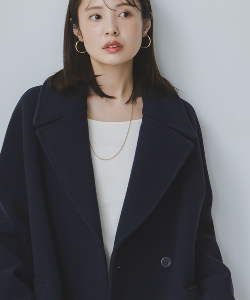 Noble(ノーブル)の「MTRビッグカラーコート(チェスターコート・レディース・ベージュ/ネイビー・38/36)」の17枚目の写真