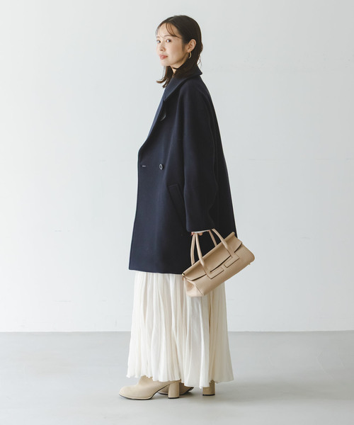 Noble(ノーブル)の「MTRビッグカラーコート(チェスターコート・レディース・ベージュ/ネイビー・38/36)」の20枚目の写真