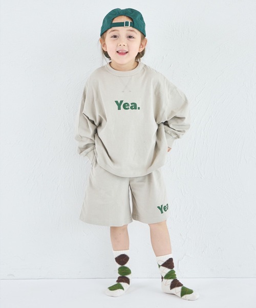 pairmanon（ペアマノン）の「【吸水速乾/襟がヨレにくい】ユニセックス ルーズシルエット ロゴプリント セットアップ（セットアップ・キッズ・ピンク/ブラウン/ベージュ・140/100/120/90/110/130/150）」の11枚目の写真